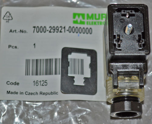 Ventilstecker Typ BI; 20x26,5mm; 230V AC; 2P+PE