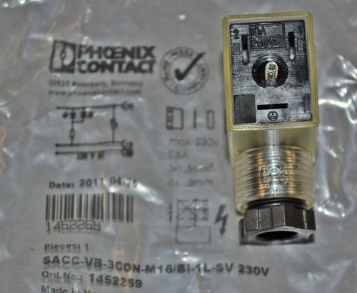 Ventilstecker Typ BI; 20x26,5mm; 230V AC; 2P+PE